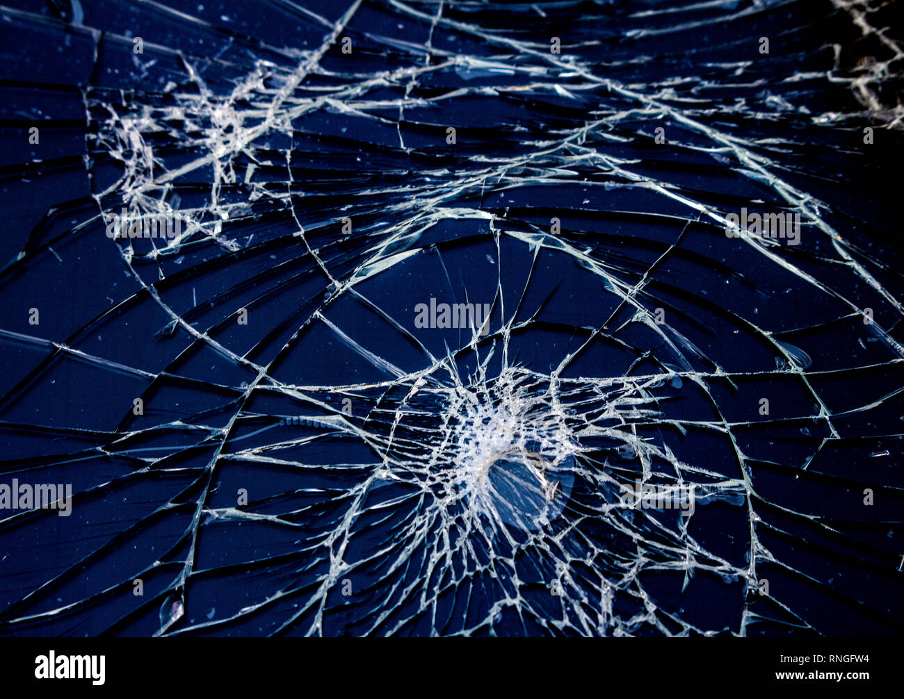 Smashed Screen Vandalized Broken Glass Close Up Stock Photo