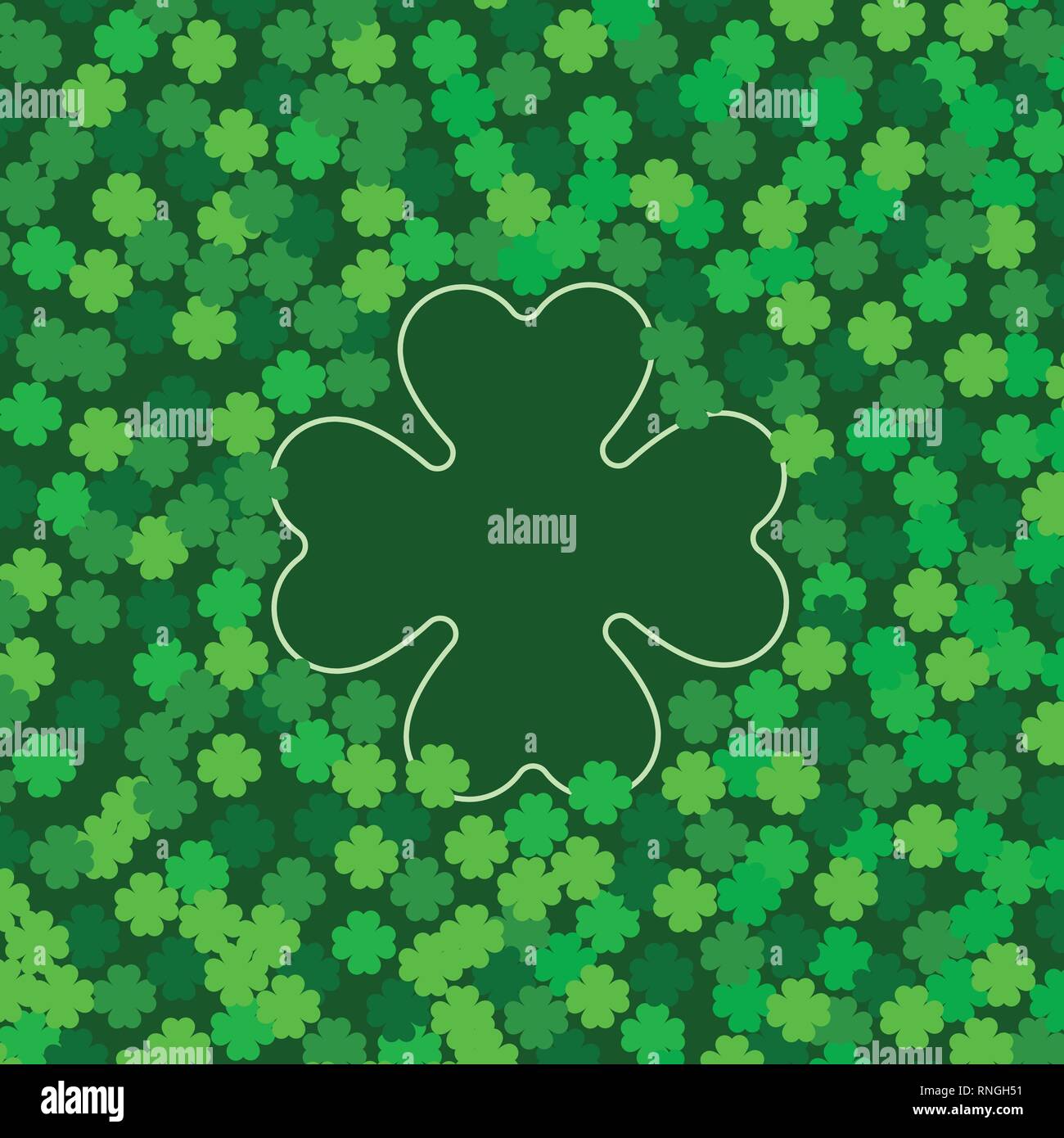 Green seamless pattern with clovers, shamrock leaves for St. Patrick's ...
