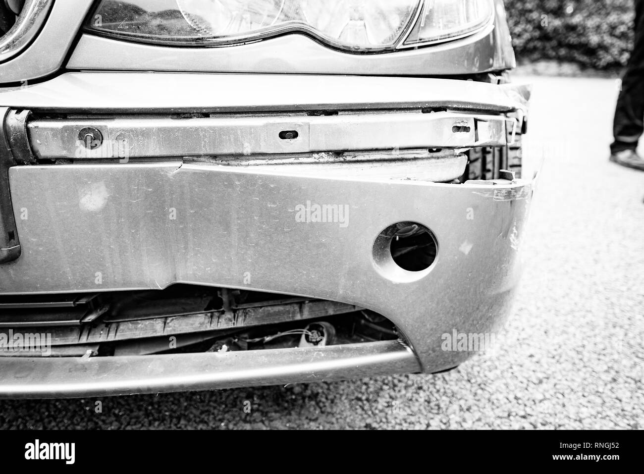 Damaged police car Black and White Stock Photos & Images Alamy