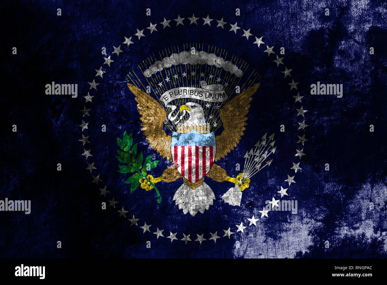 President grunge flag, United States of America Stock Photo