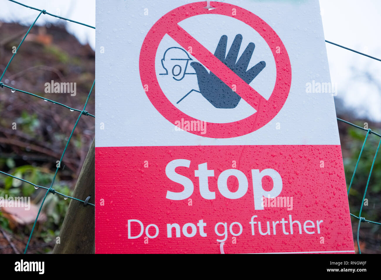 'STOP, Go no further'' sign Stock Photo