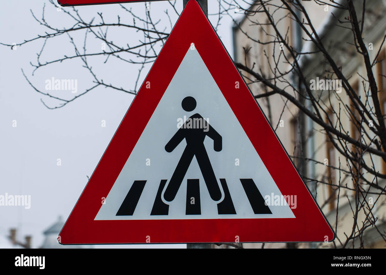 Premium Vector  Road sign warning. in red triangle man at