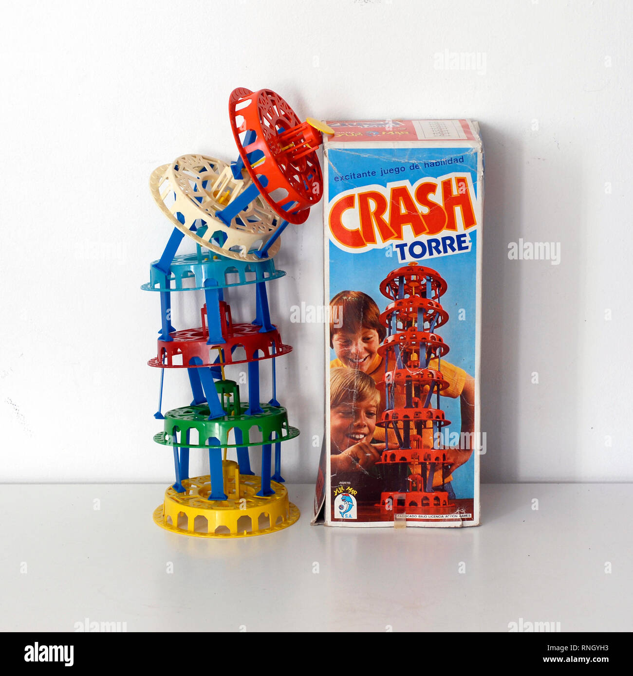 Game Crash Tower, toys Yupi-Mar, Made in Spain. Skill game Manufactured  under the Action Games license Stock Photo - Alamy