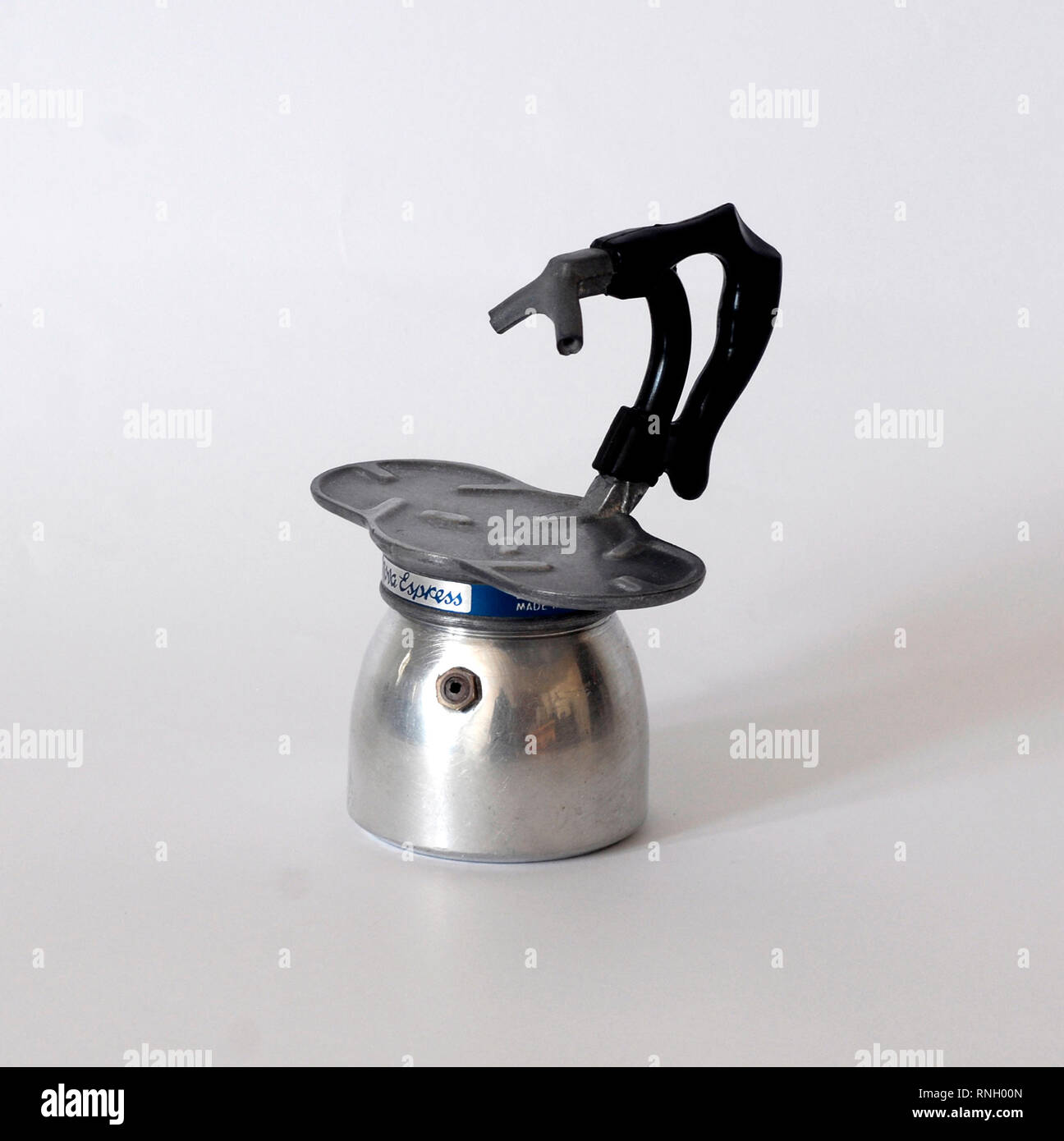 Italian vintage coffee maker made of aluminum. Nova Espress. Patented