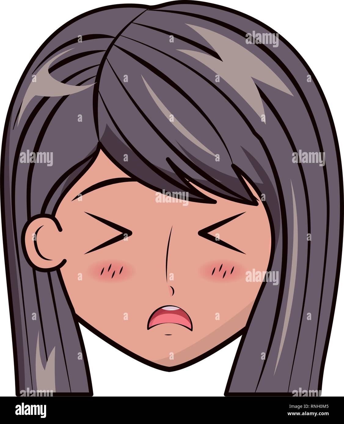 Sad manga girl cartoon hi-res stock photography and images - Alamy