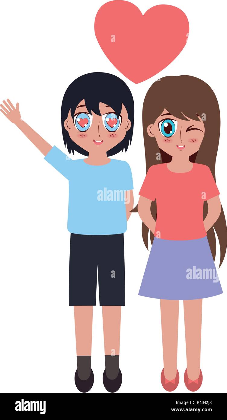 Anime Boy and Girl Kissing Stock Vector Image & Art - Alamy