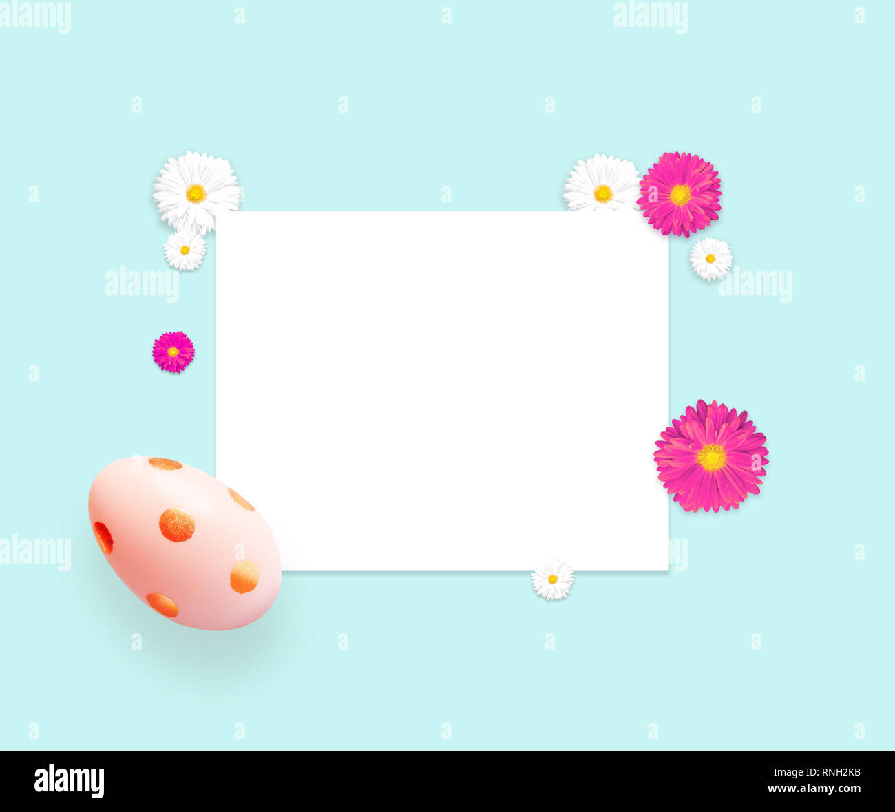 Pink easter eggs and flowers. Background with easter eggs Stock Photo ...