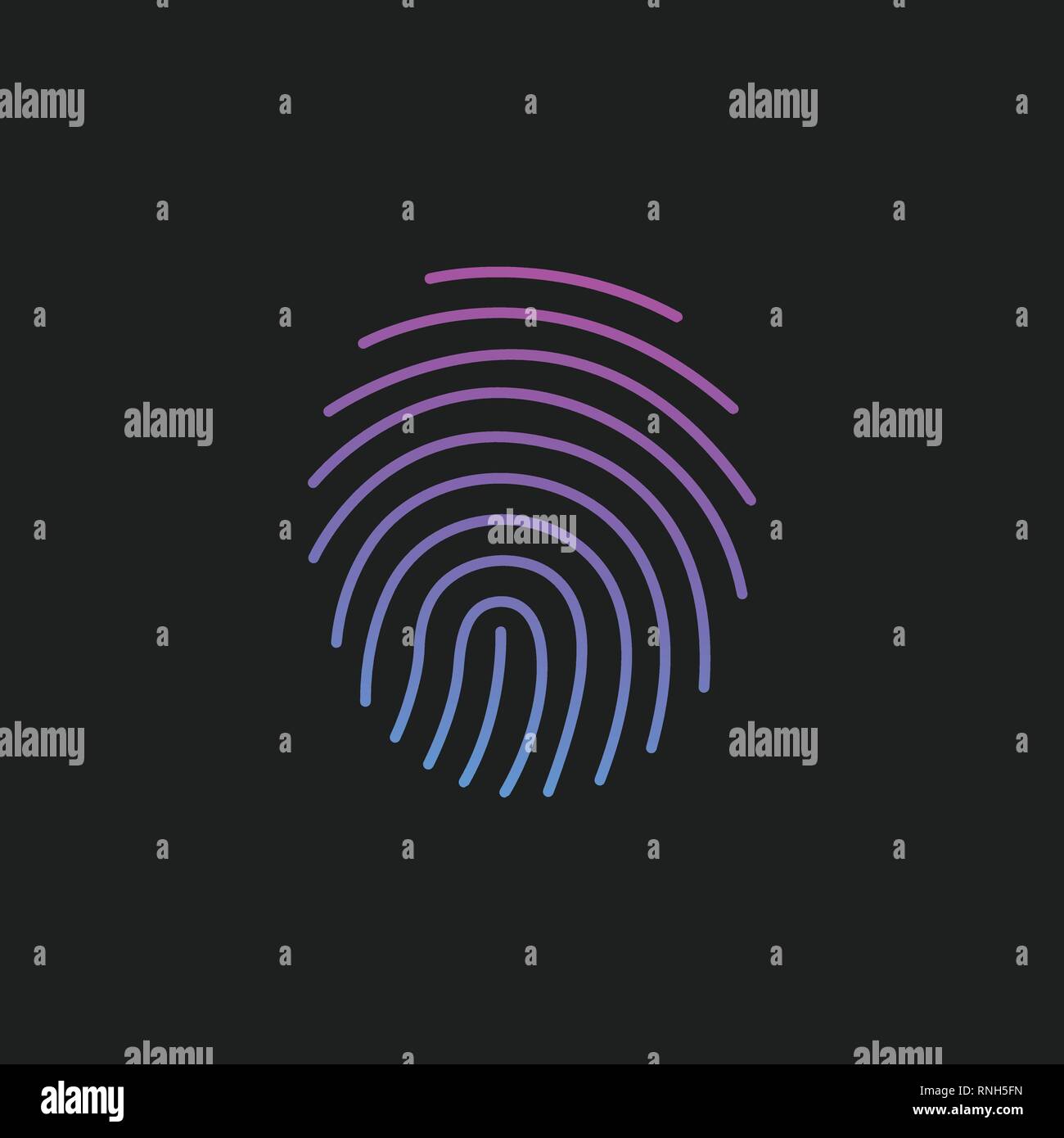 Cryptographic signature glyph icon, security and identity, fingerprint ...