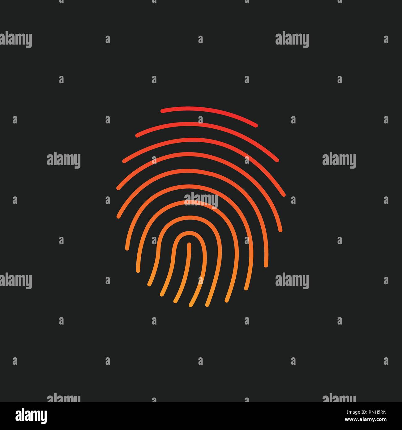 Cryptographic signature glyph icon, security and identity, fingerprint ...