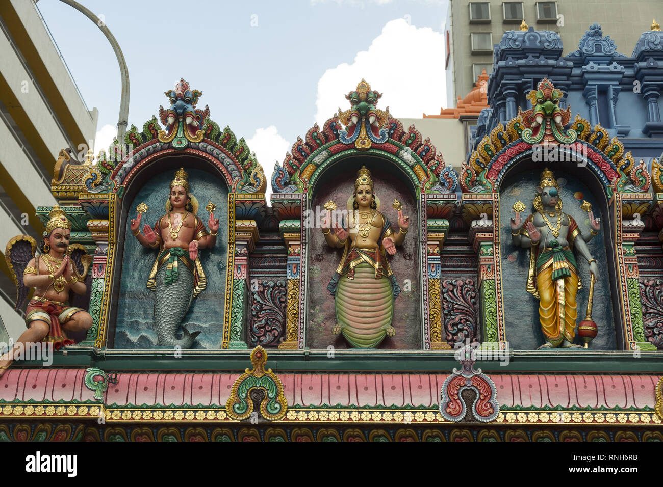 Hindu temple in Singapore Stock Photo