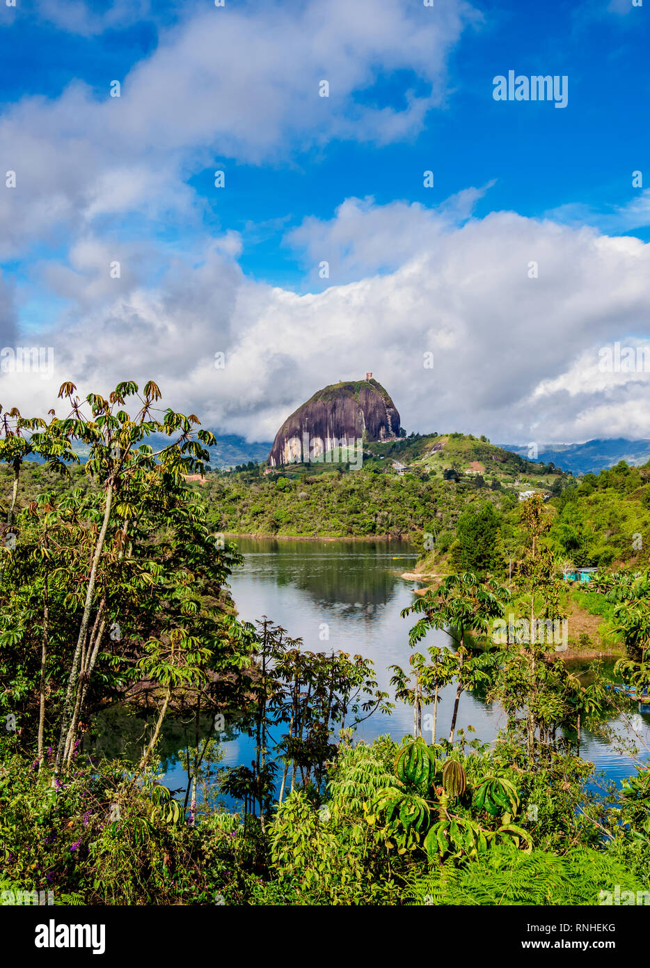 El Penon de Guatape, Rock of Guatape, Antioquia Department, Colombia Stock Photo