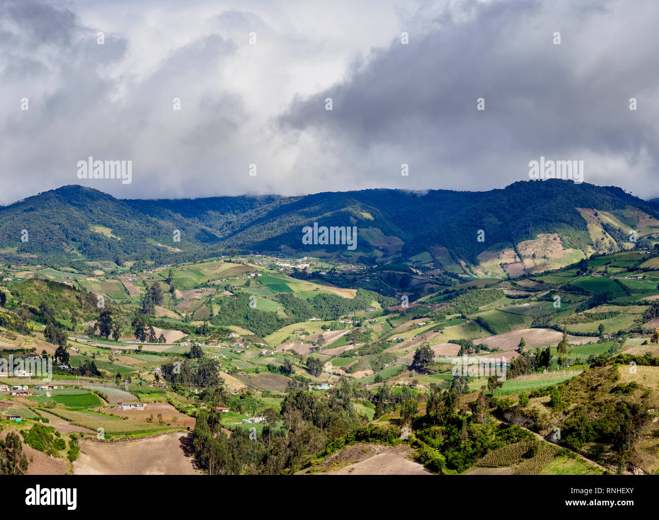 Landscape near Las Lajas, Narino Departmant, Colombia Stock Photo