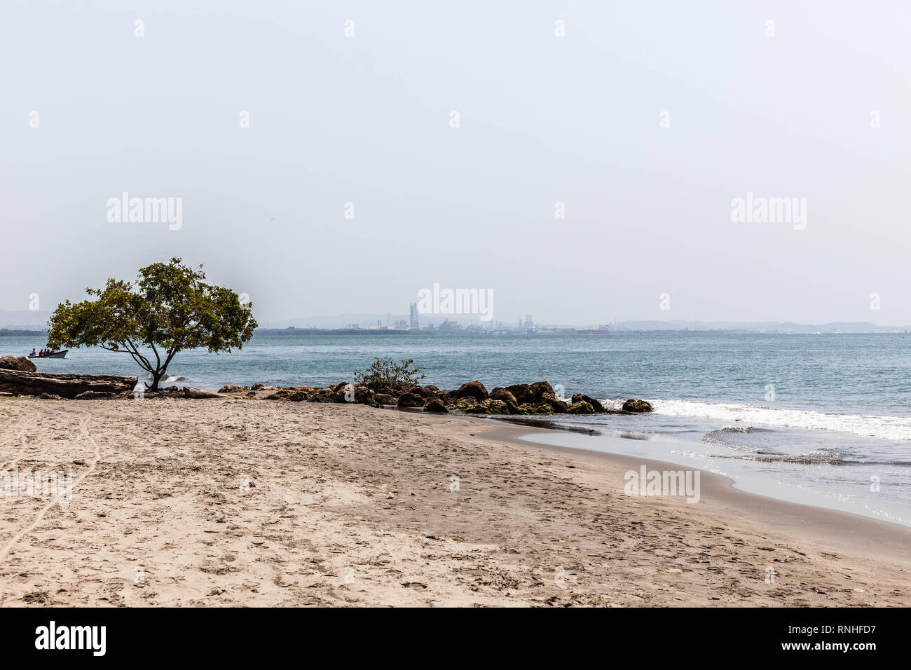 Beach of Barrio Castillo Grande, Cartagena de Indias, Colombia Stock
