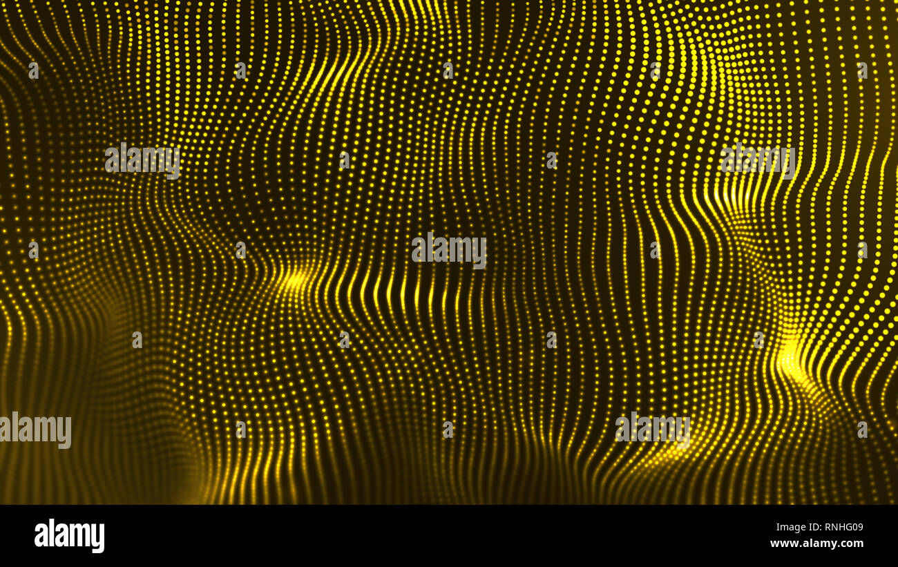 Abstract Futuristic Digital Gold Wave Particles Background.Seamless ...