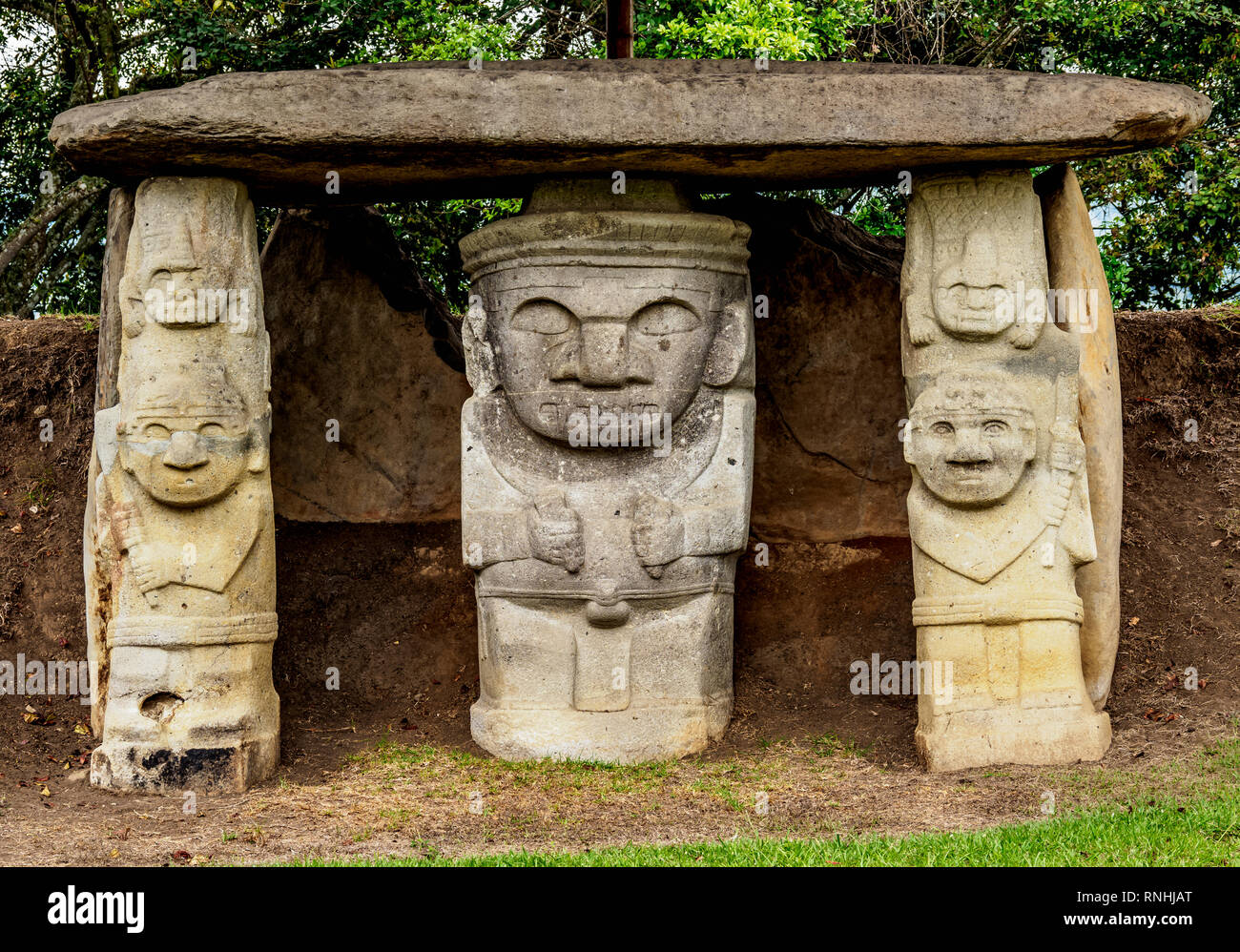 Pre-Columbian Sculptures, San Agustin Archaeological Park, Huila Department, Colombia Stock Photo