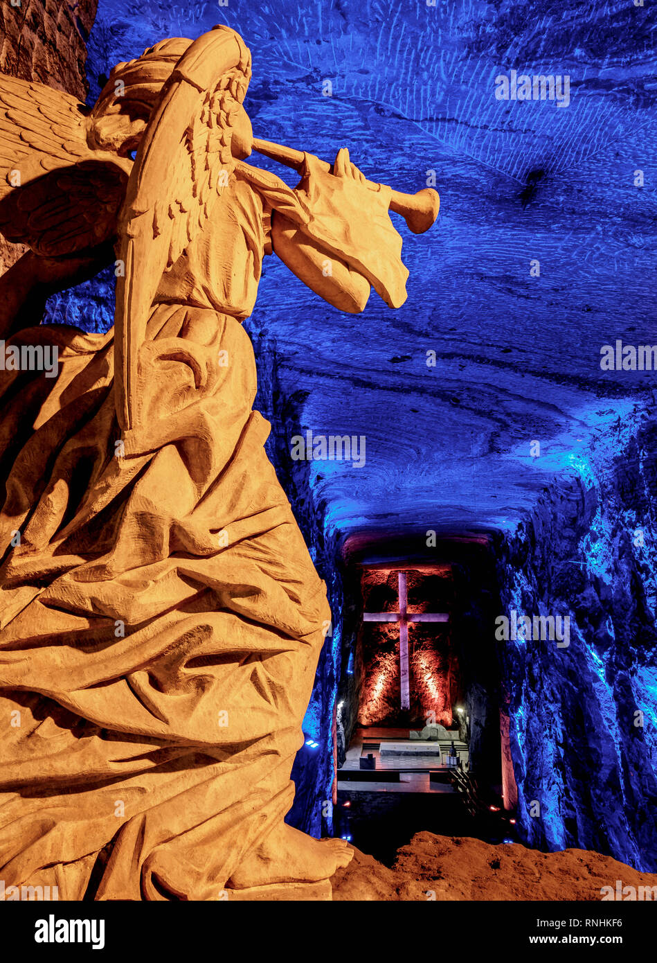 Salt Cathedral, interior, Zipaquira, Cundinamarca Department, Colombia Stock Photo