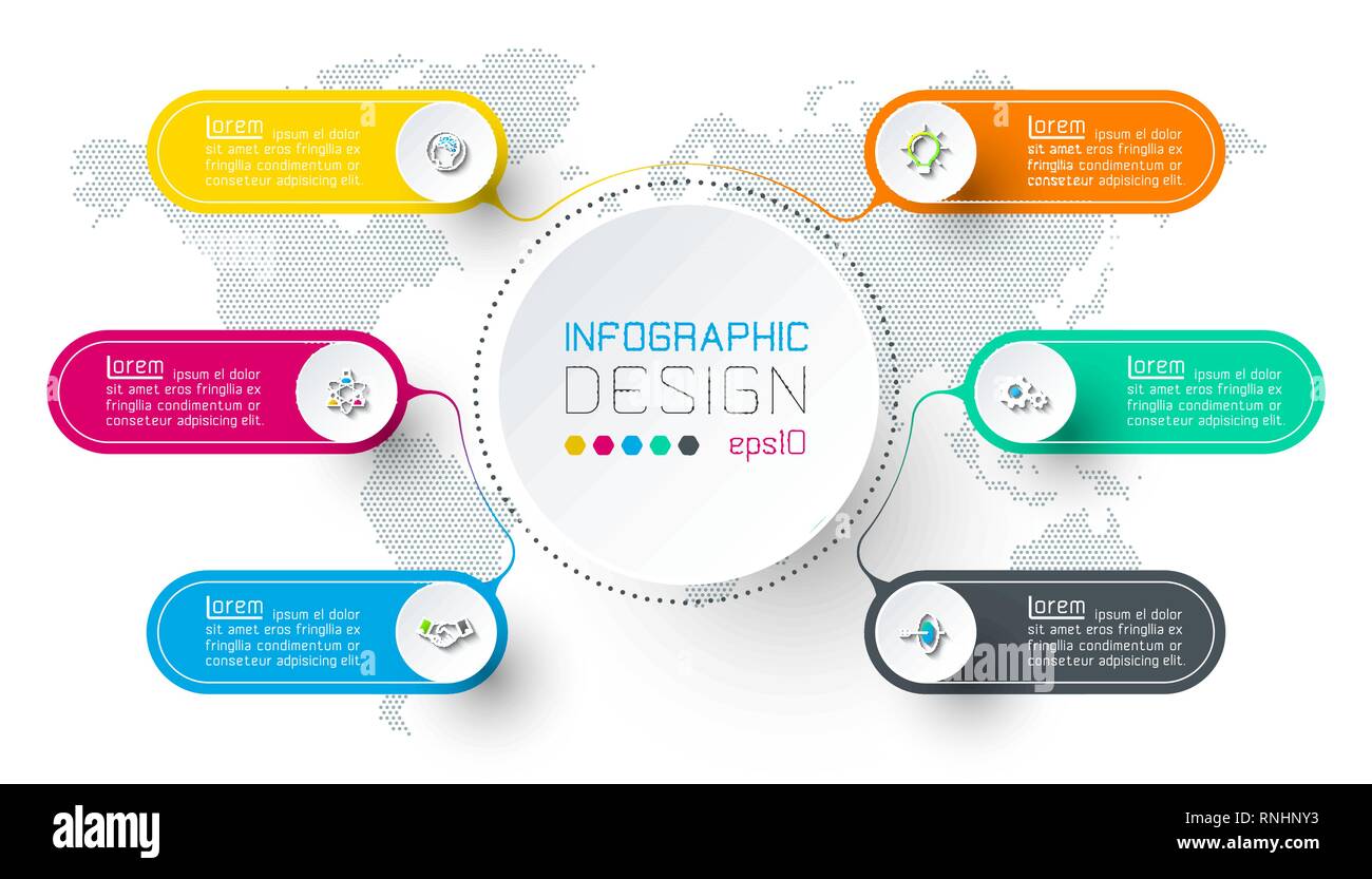 Six circles with business icon infographics Stock Vector Image & Art ...