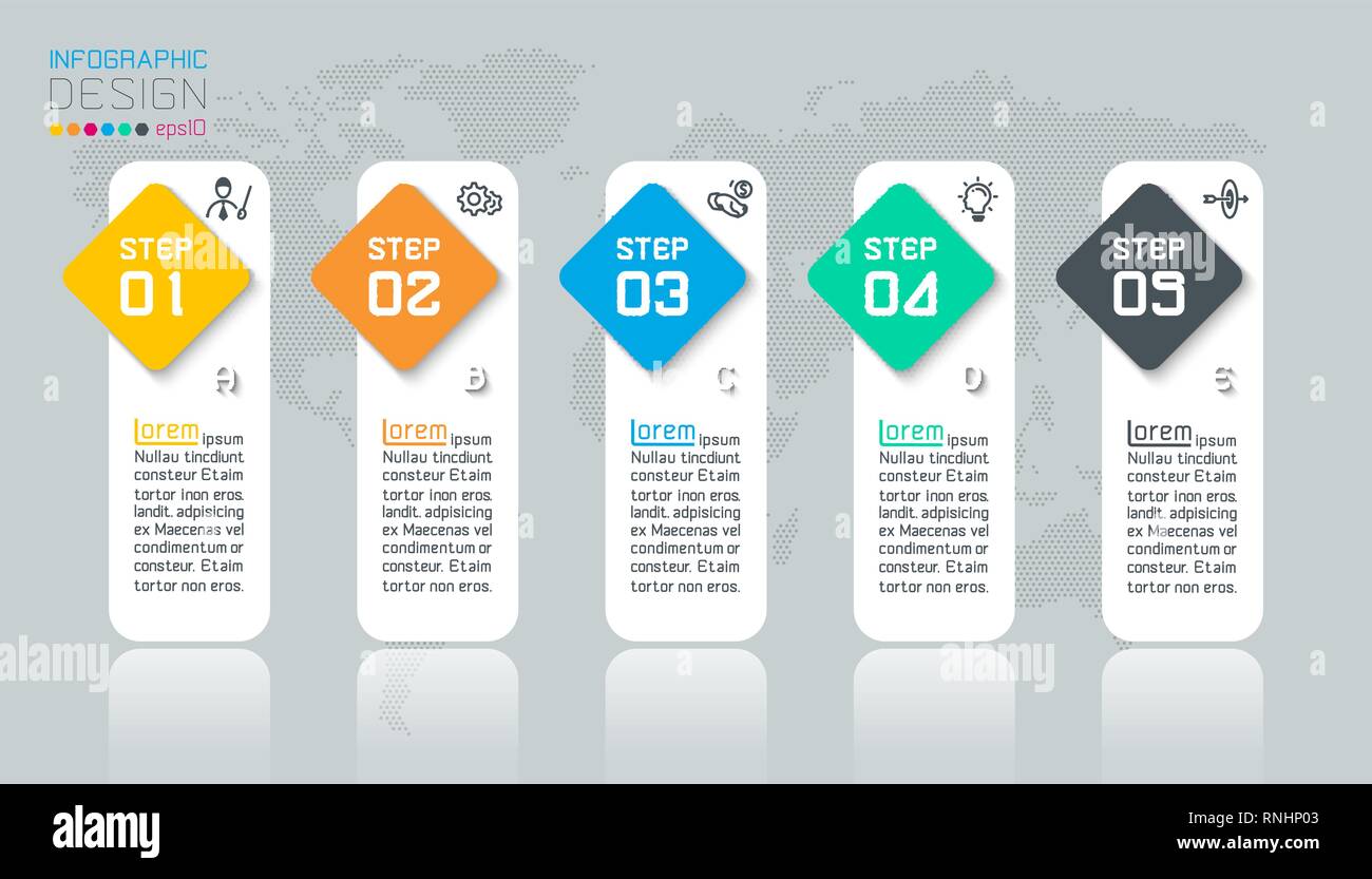 Business infographic with 5 steps Stock Vector Image & Art - Alamy