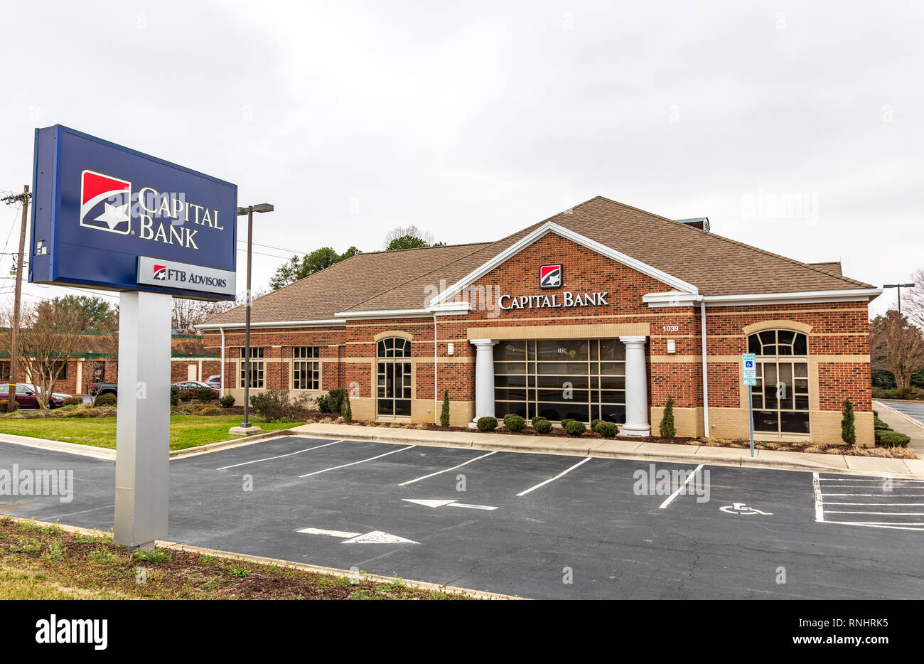 HICKORY, NC, USA-2/17/19: A branch of Capital Bank, FTB advisors, a wealth management group. Stock Photo