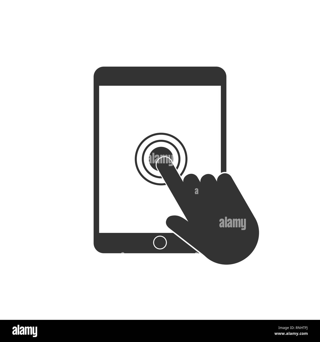 Vector illustration, flat design. touch hand icon Stock Vector