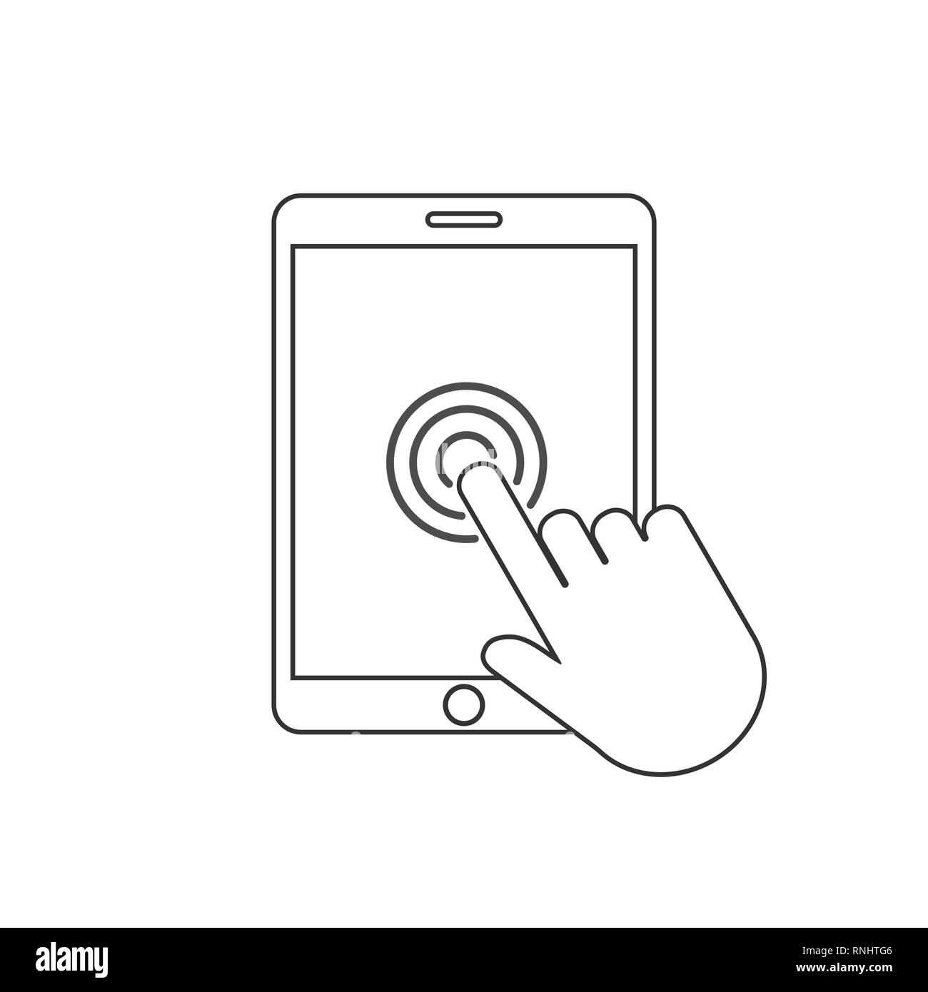 Vector illustration, flat design. touch hand icon Stock Vector