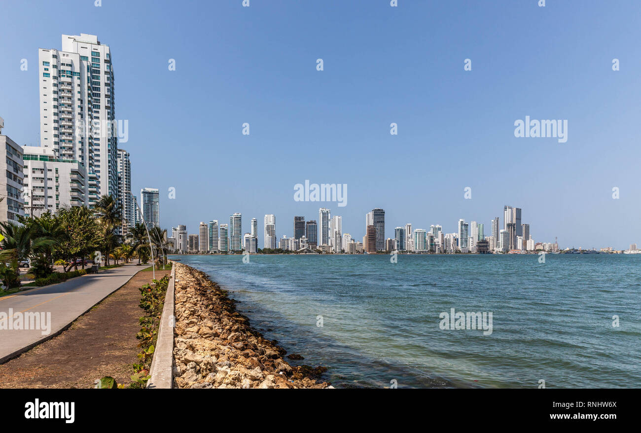 View of Bahia de Cartagena from Barrio Castillo Grande, Cartagena de