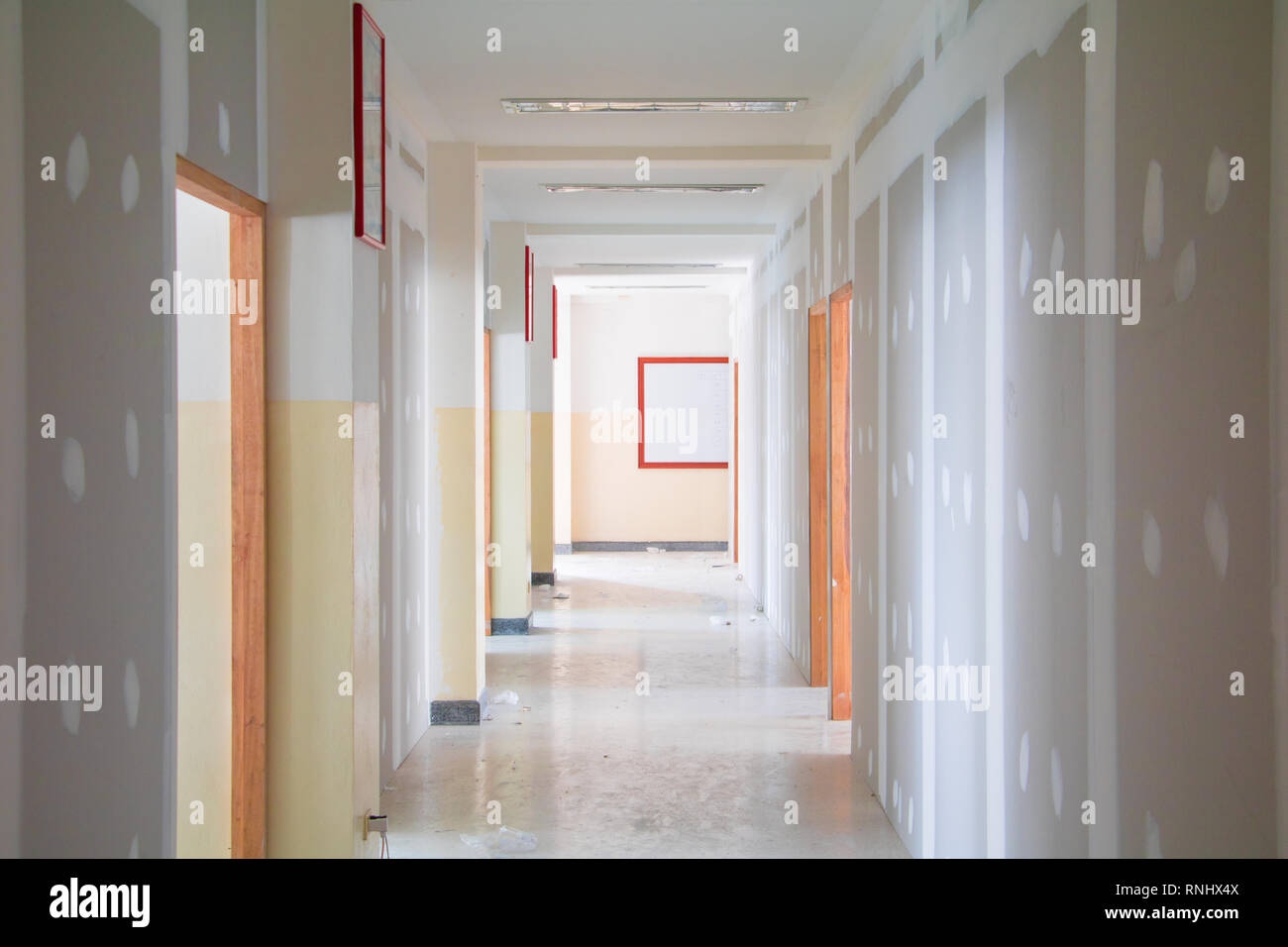 Gypsum Board Ceiling House Construction Stock Photos