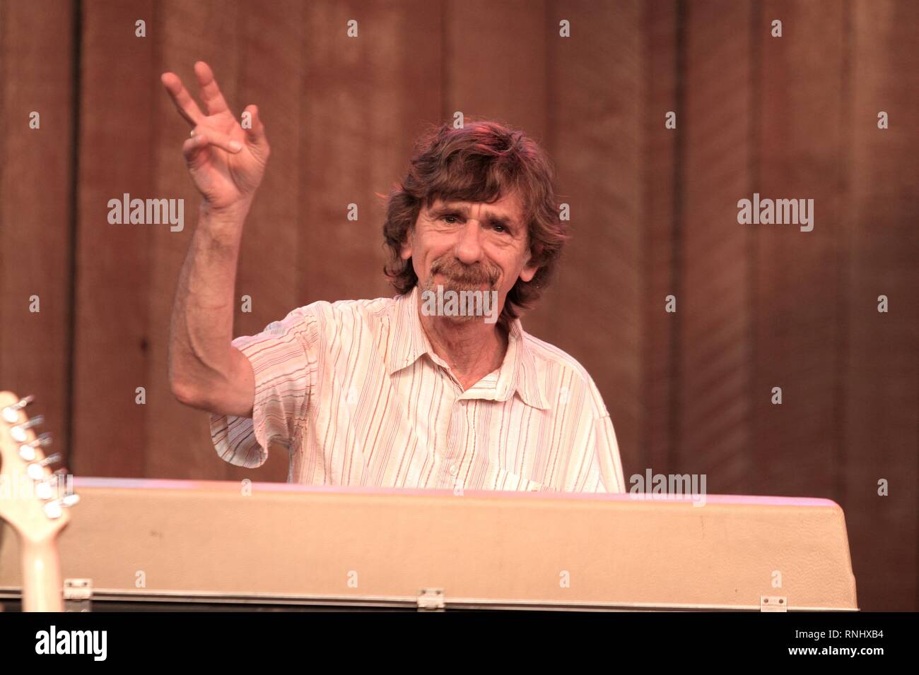 Drive By Truckers keyboardist Spooner Oldham is shown performing on