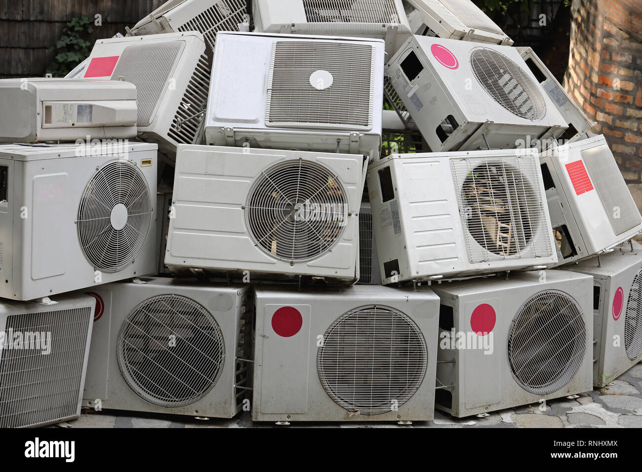 Climate Changes Project Air Conditioners Global Warming Stock Photo Alamy