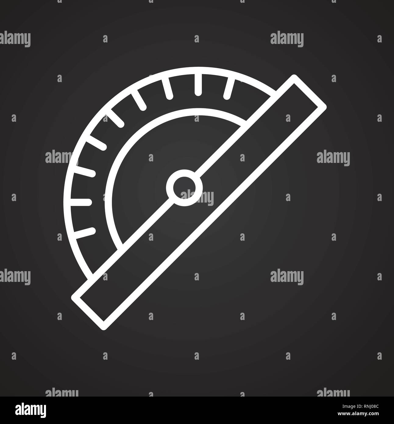 Designer tool line icon on black background for graphic and web design ...