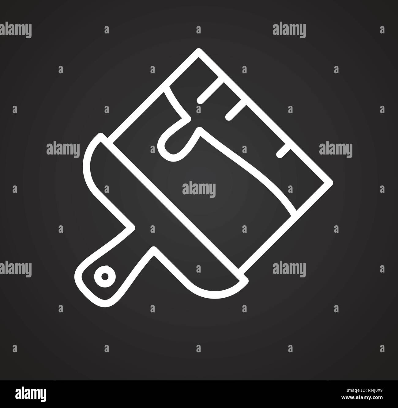 Brush line icon on black background for graphic and web design, Modern ...