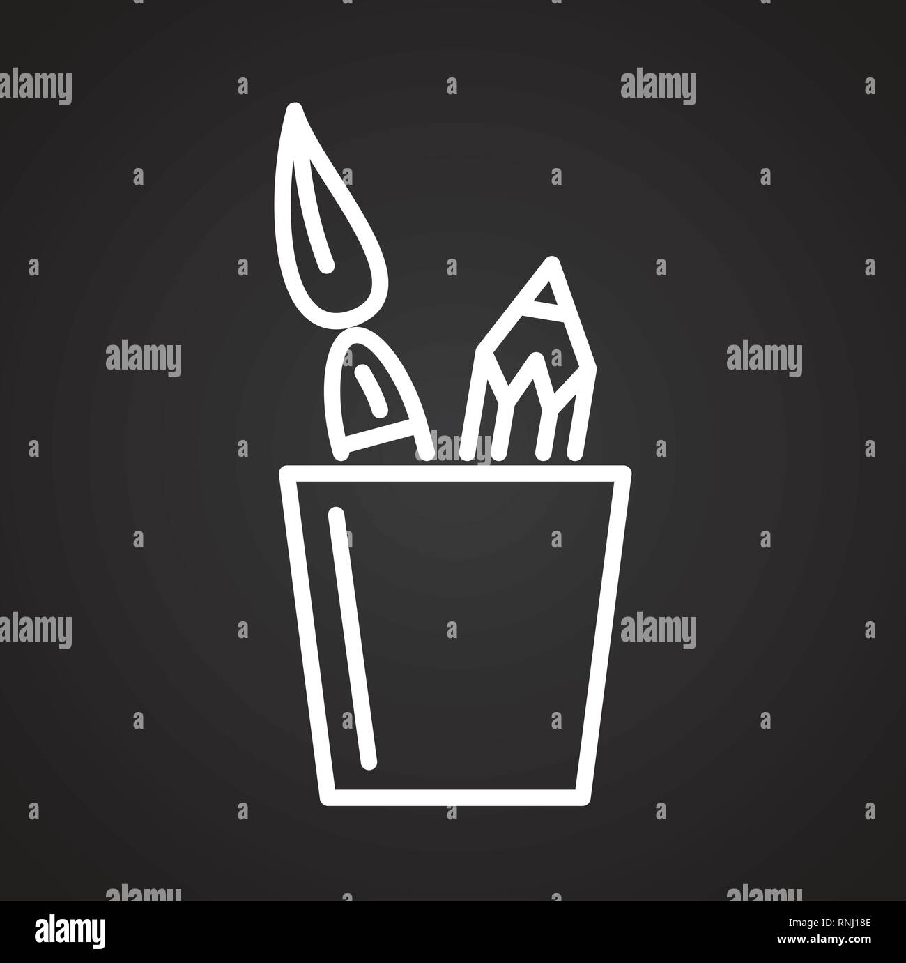 Designer tool line icon on black background for graphic and web design ...