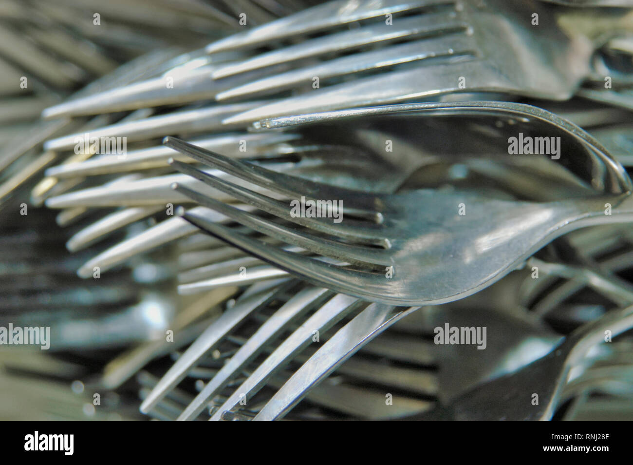Bunch of forks Stock Photo