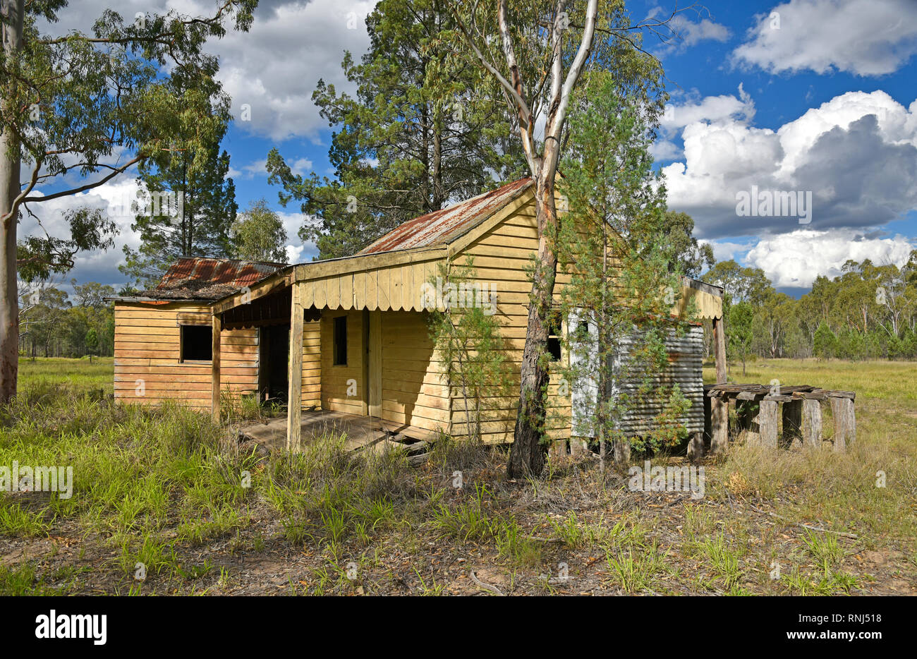 derelict abandoned cottage outside Miles in southern queensland in