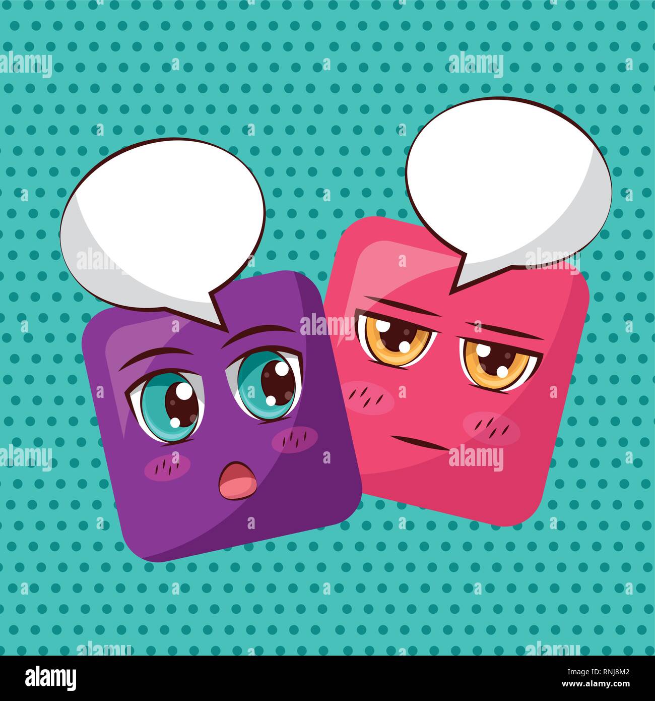 square faces anime emoji Stock Vector Image & Art Alamy