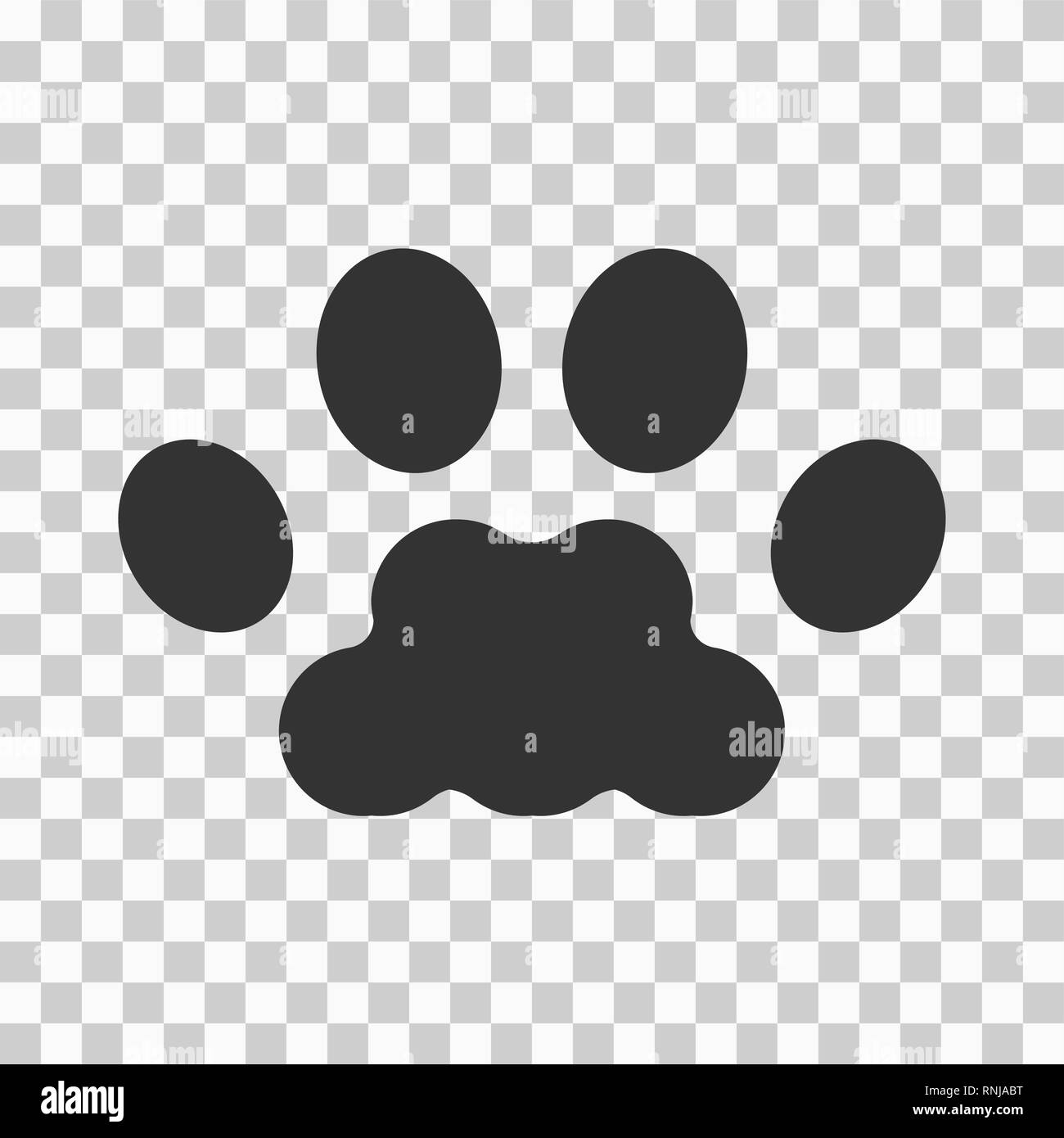 Paw print. Animal cartoon paws prints vector icon, dog feet printing black  symbol Stock Vector Image & Art - Alamy
