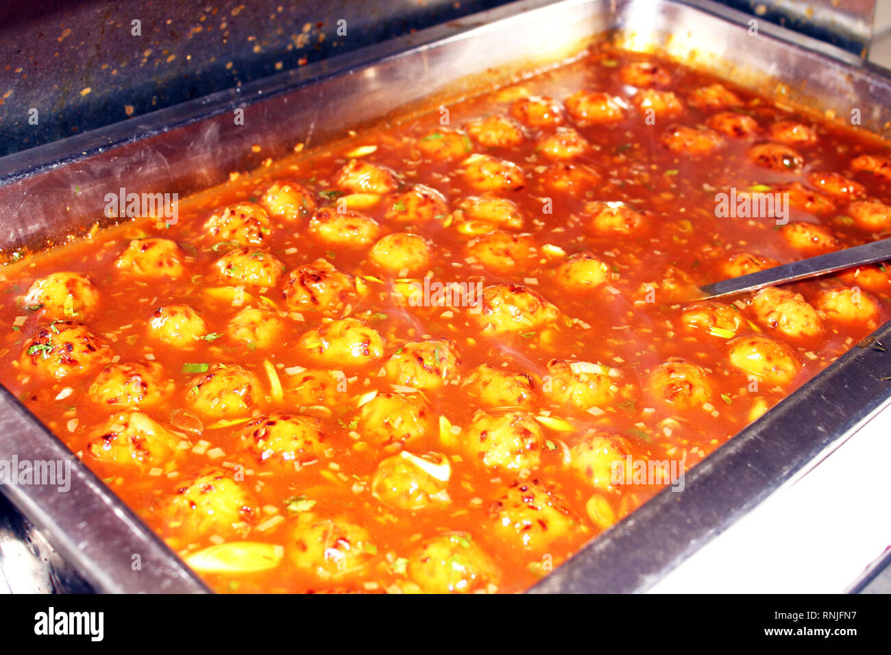 Vegetarian Indian dish Manchurian Gravy Stock Photo Alamy
