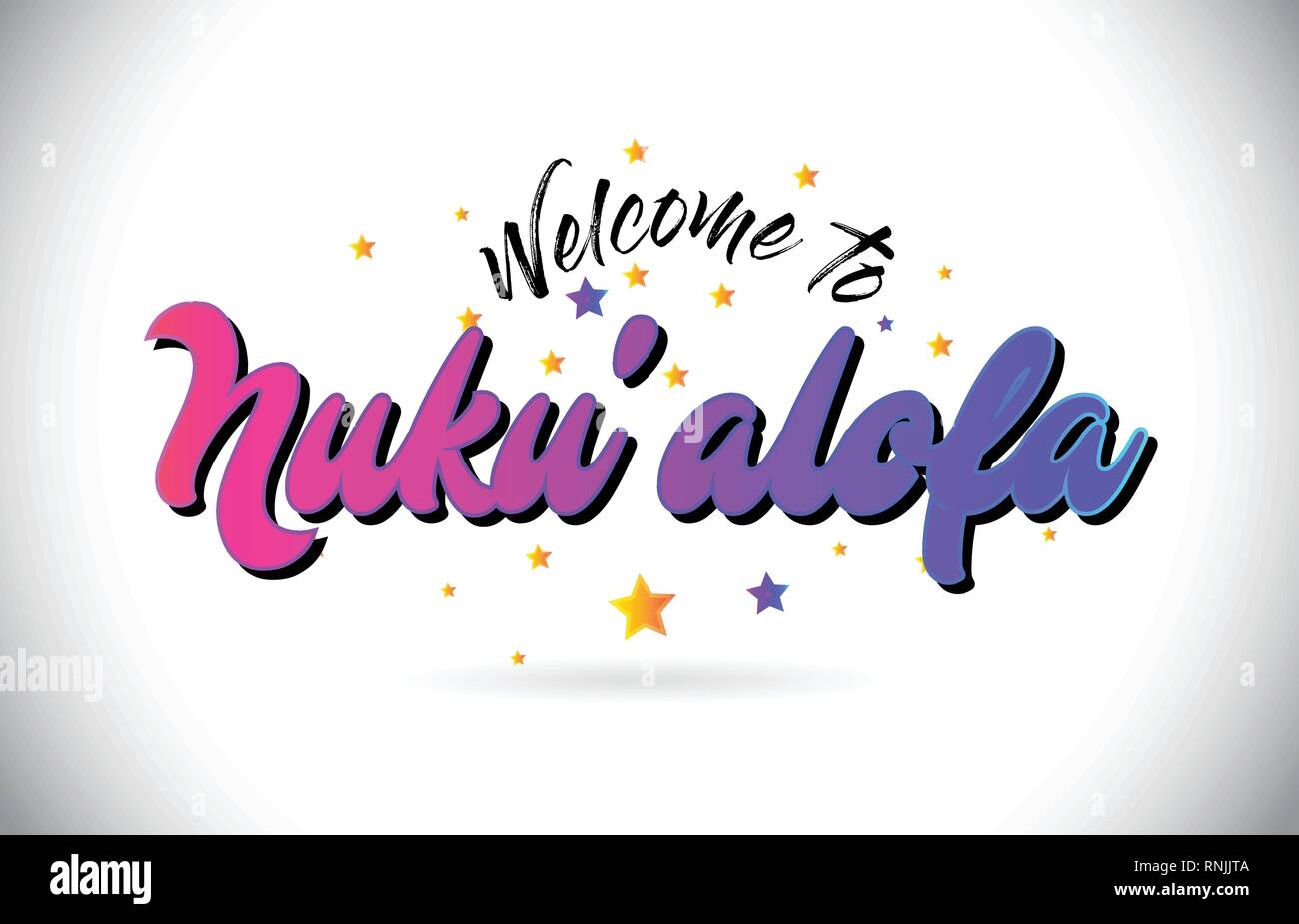 Nuku'alofa To Word Text with Purple Pink Handwritten Font and