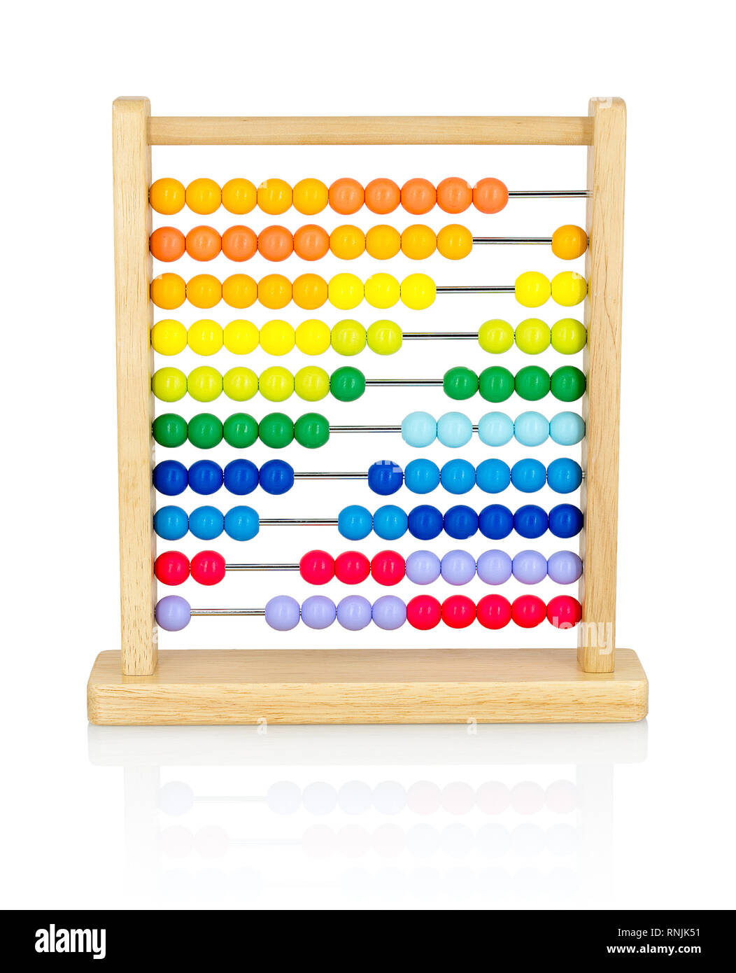 Wooden colorful abacus for kids isolated on white background with