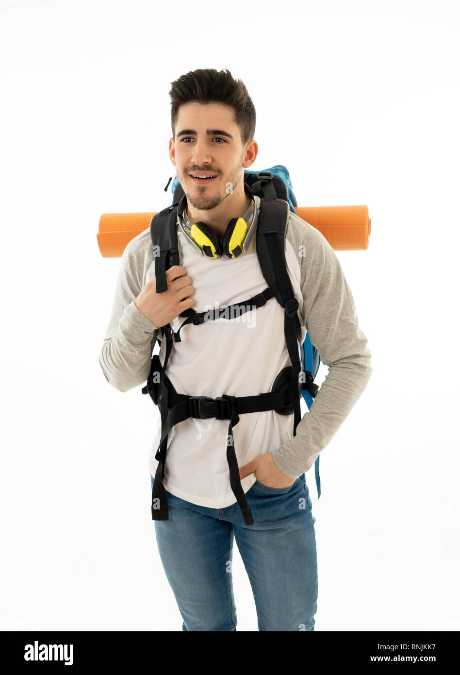 man with backpack