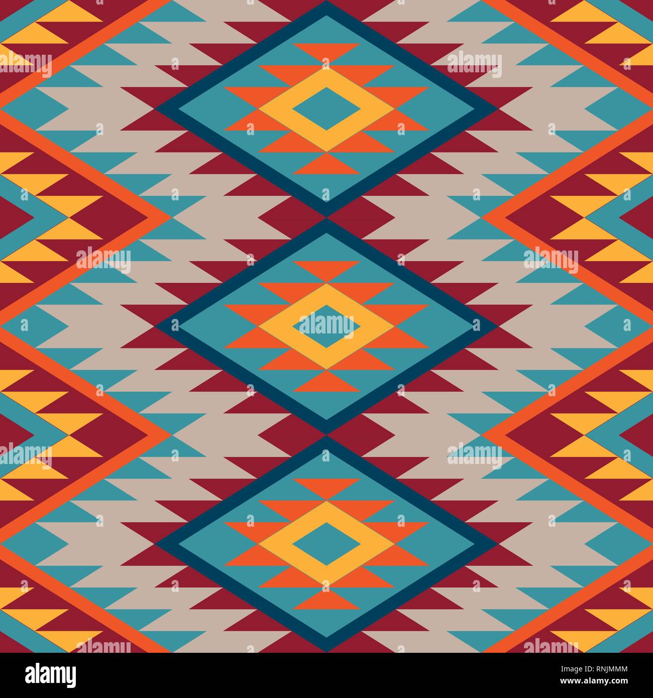Kilim. Ethnic geometric ornament. Pattern of bright rhombuses. Seamless vector pattern Stock Vector