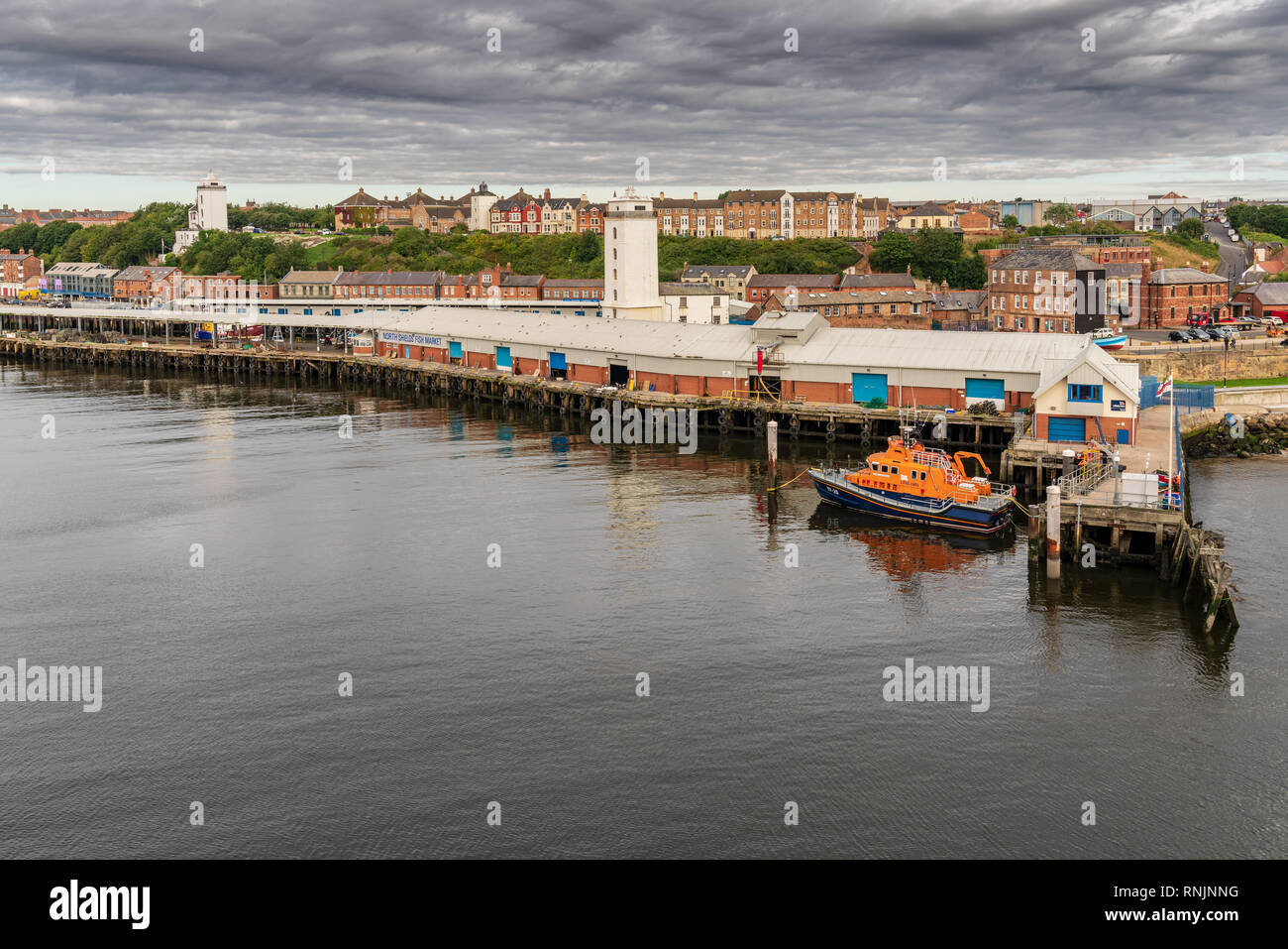 North Shields, Tyne and Wear, England, UK - September 05, 2018: View from the River Tyne at the North Shields Fish Market Stock Photo