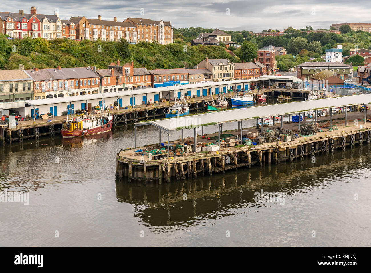 North Shields, Tyne and Wear, England, UK - September 05, 2018: View from the River Tyne at the North Shields Fish Market Stock Photo