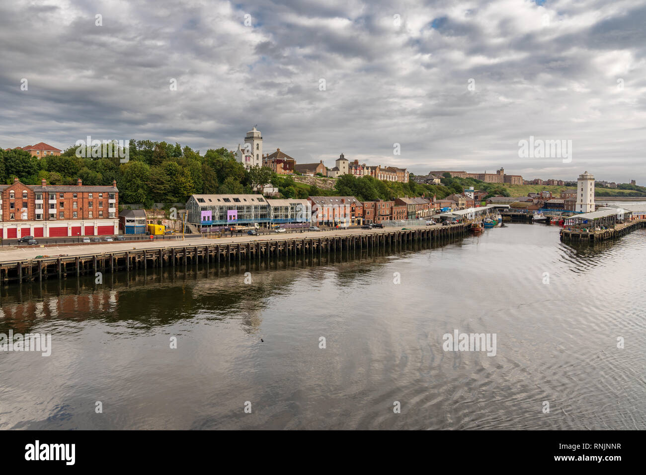 North Shields, Tyne and Wear, England, UK - September 05, 2018: View from the River Tyne at the North Shields Fish Market Stock Photo