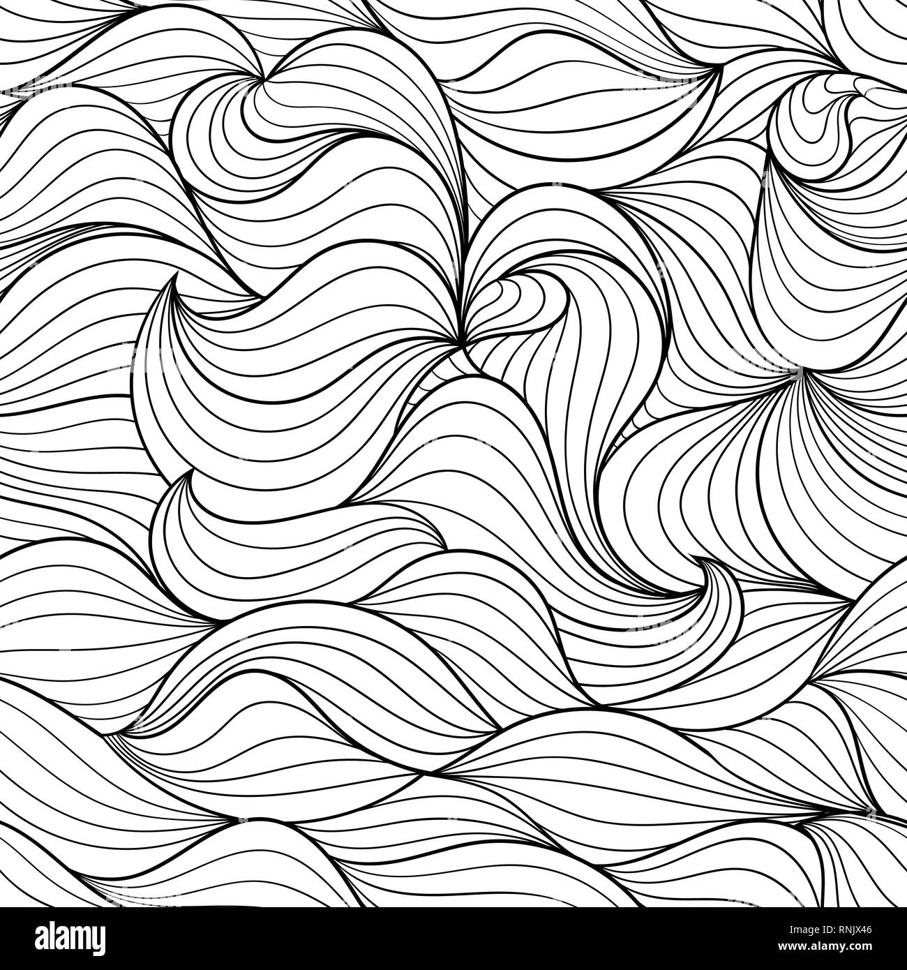 Seamless black and white waves pattern Stock Vector Image & Art - Alamy
