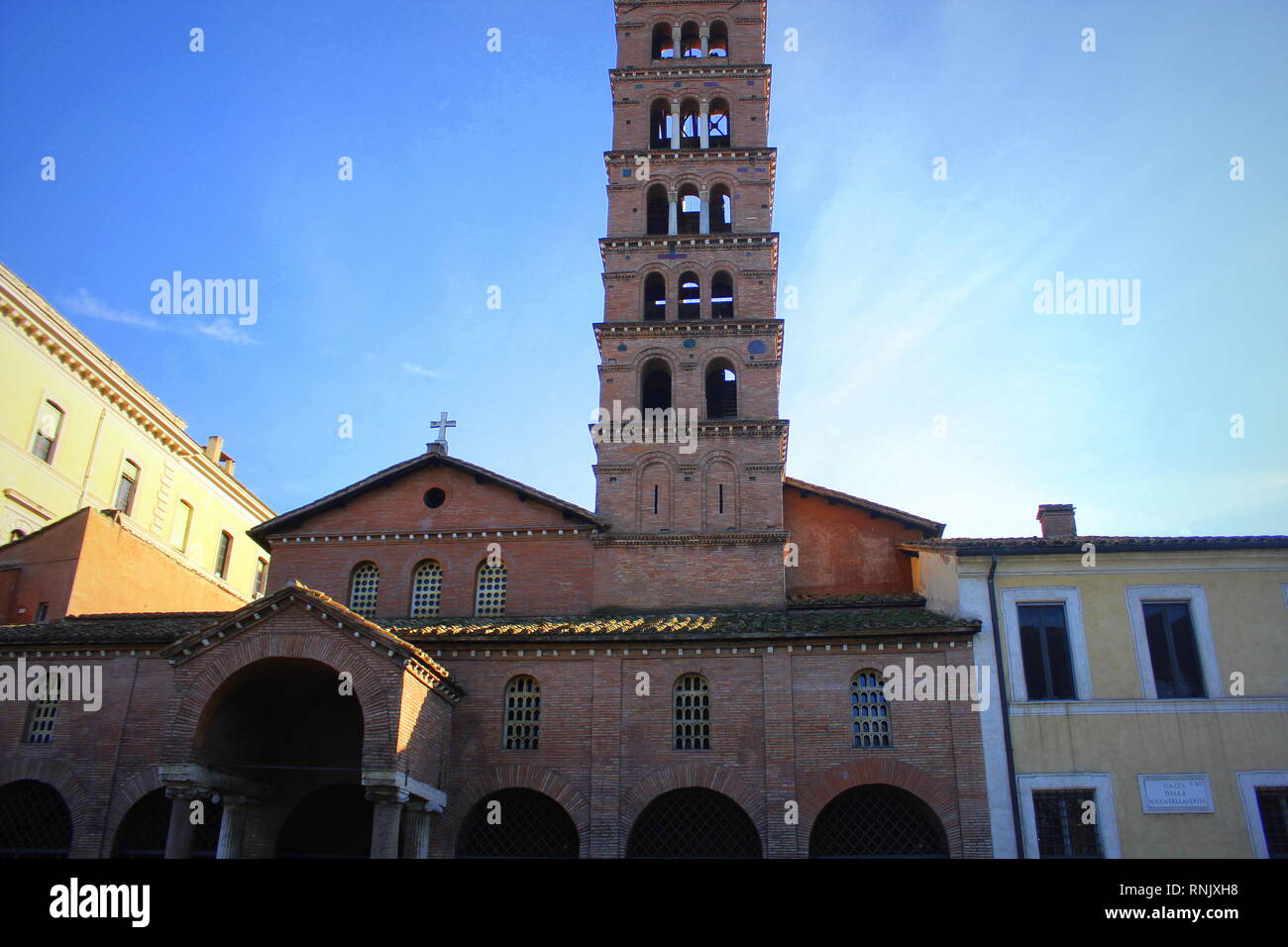 The church of Santa Maria in Cosmedin in Rome, Italy. The church is known to contain the famous