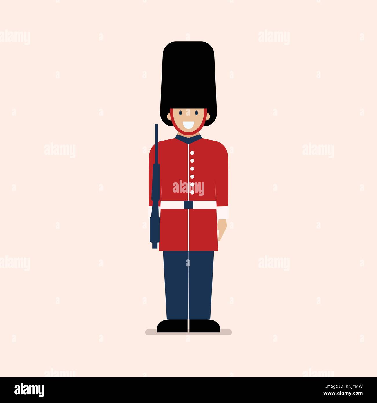 British Army soldier. Flat style vector illustration. Stock Vector
