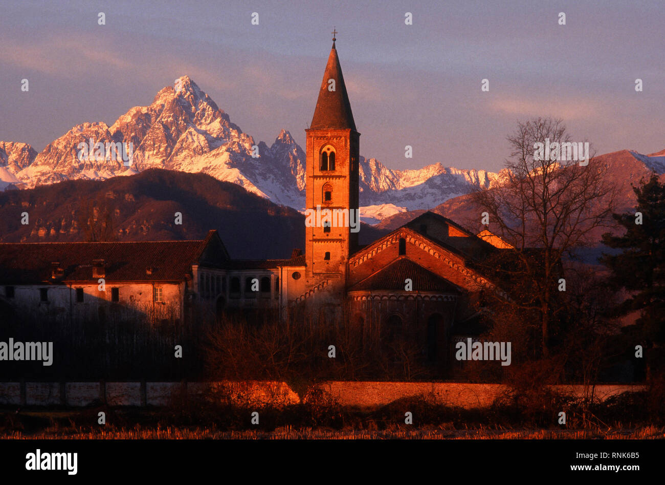Italy Piedmont Provincia di Cuneo Staffarda di revello - Staffarda Abbey Stock Photo