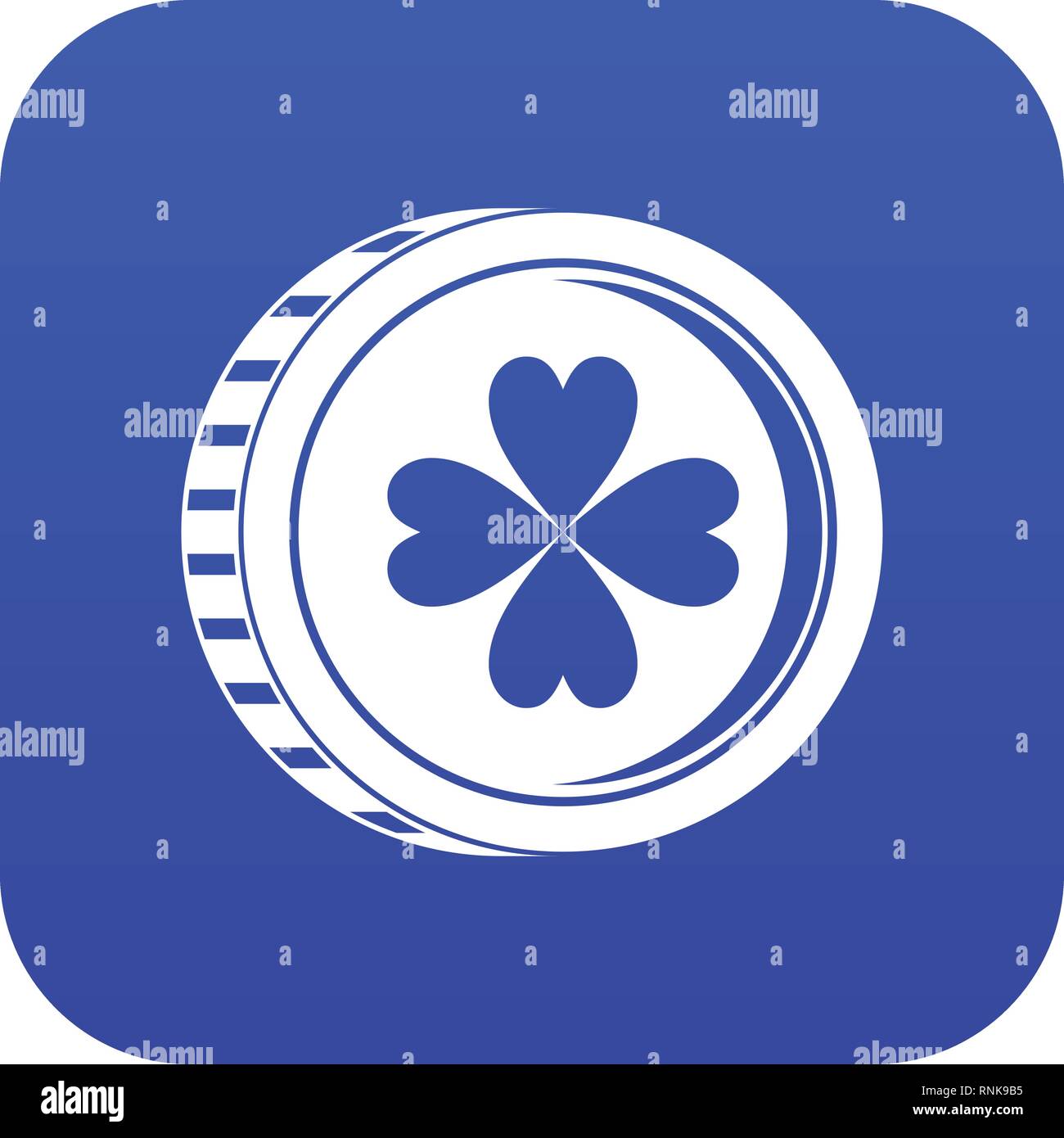 Coin with clover sign icon digital blue Stock Vector Image & Art - Alamy