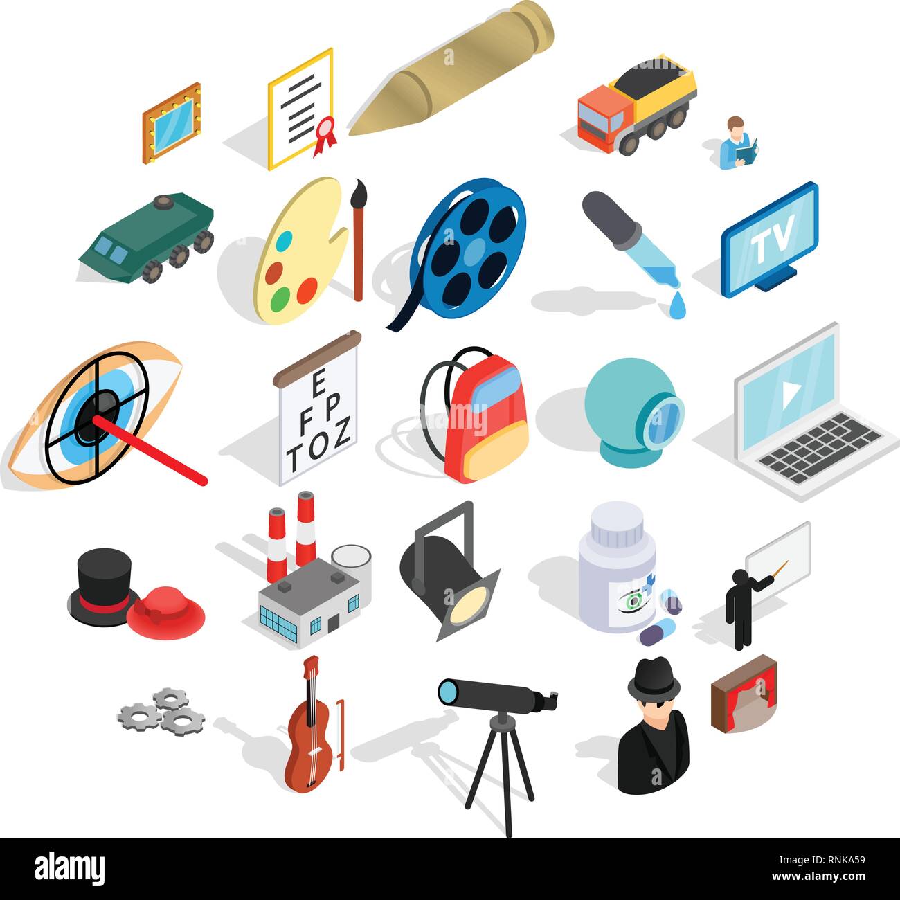 Job icons set, isometric style Stock Vector